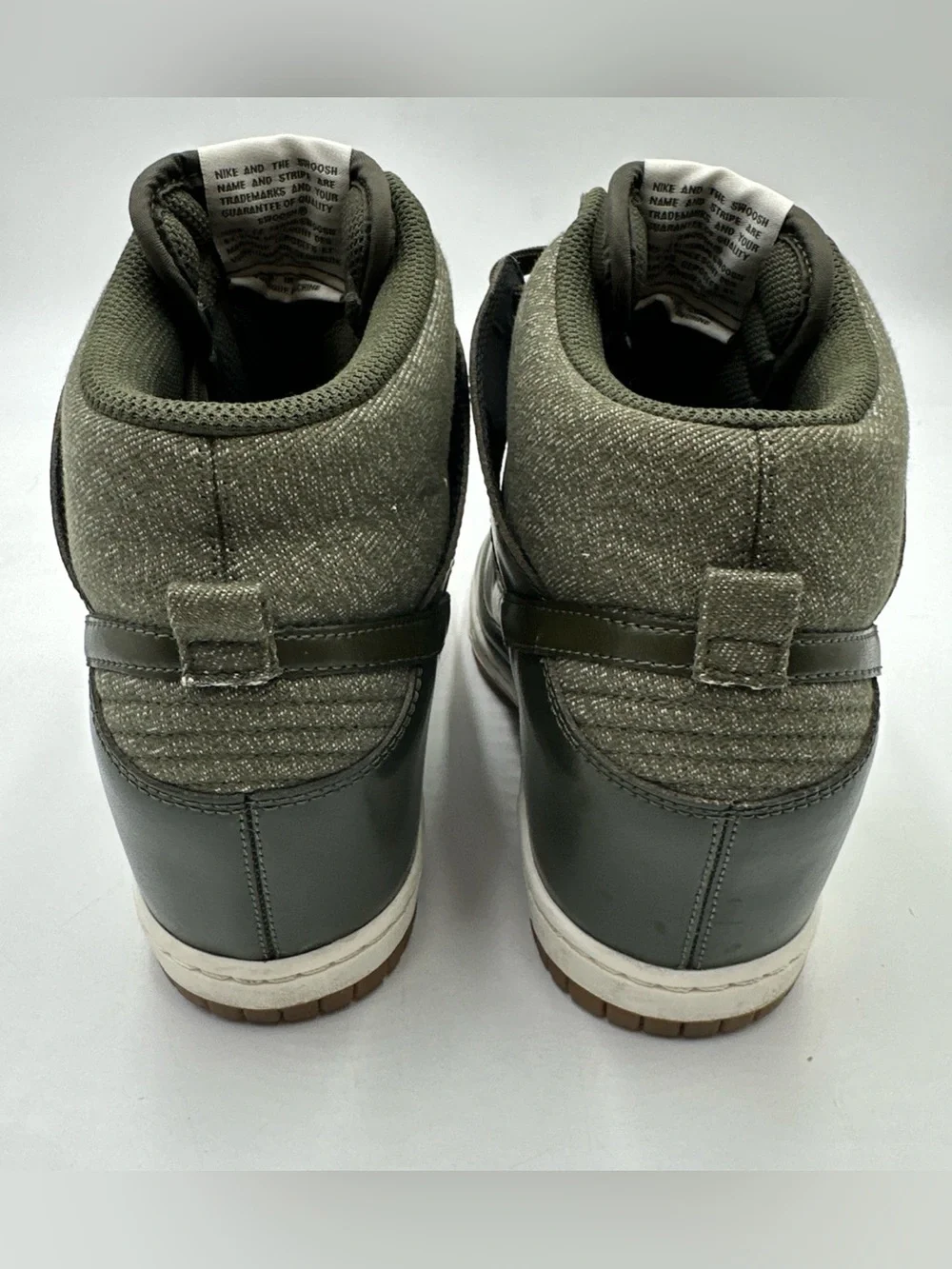 Nike Dunk Sky Hi Essential Wedge Cargo Khaki Sail Gum 644877-301 Womens 11.5